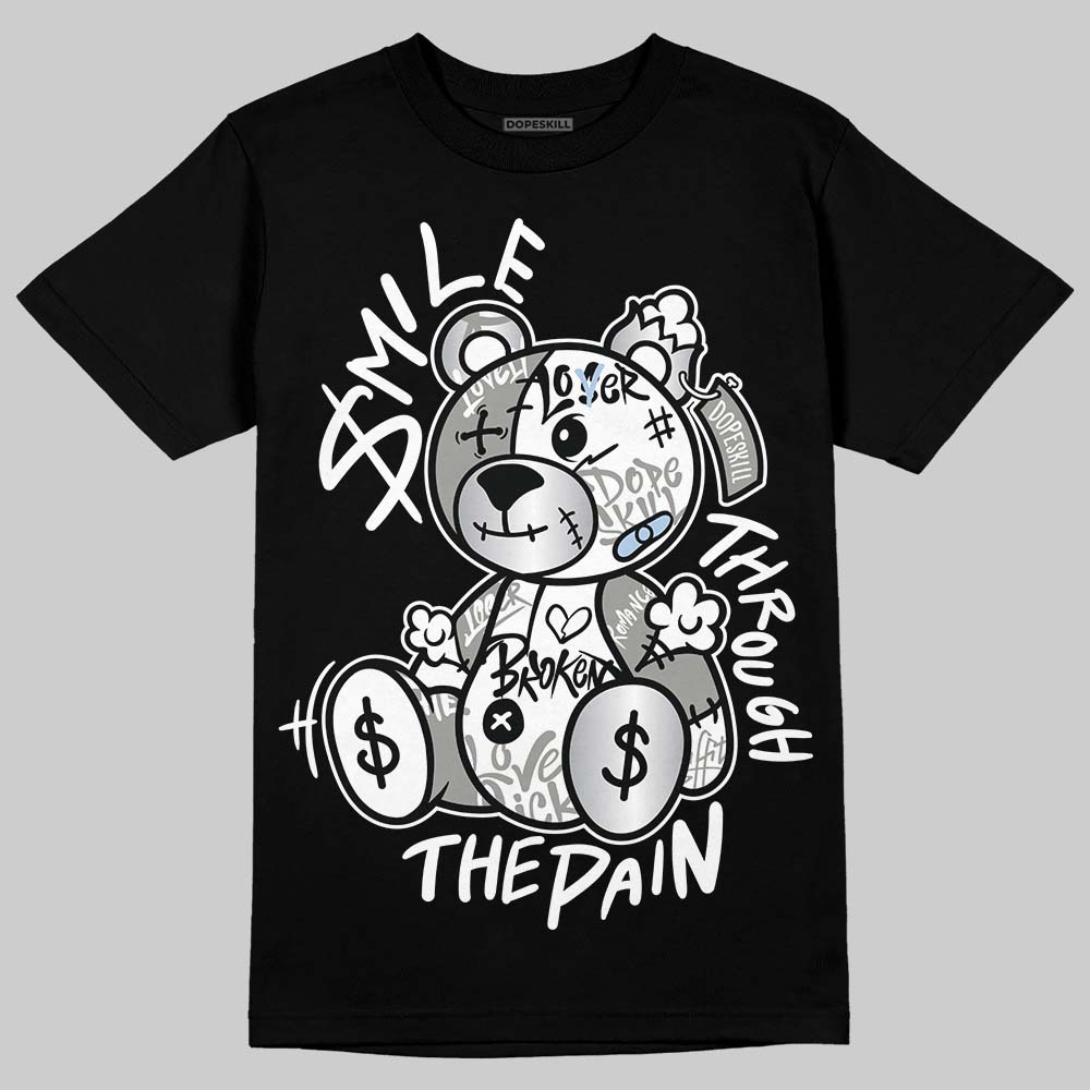 Jordan 5 "White Metallic" DopeSkill T-Shirt Smile Through The Pain Graphic Streetwear - Black