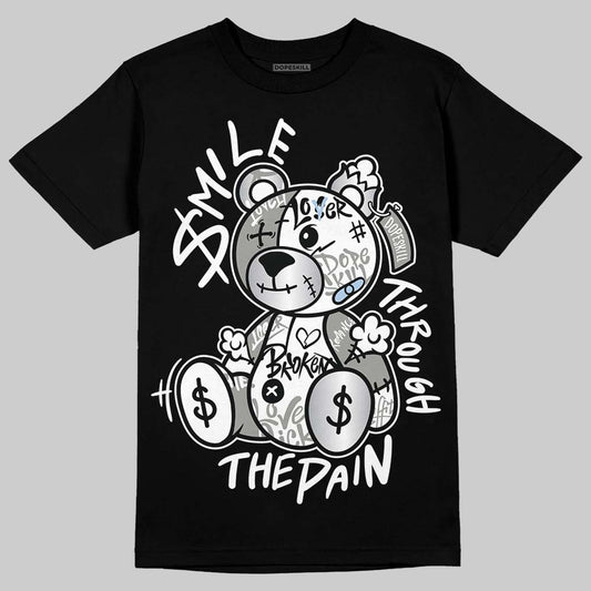 Jordan 5 "White Metallic" DopeSkill T-Shirt Smile Through The Pain Graphic Streetwear - Black