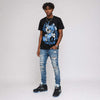 Black University Blue 5s DopeSkill T-Shirt Smile Through The Pain Graphic