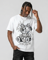 White Metallic 5s DopeSkill T-Shirt Smile Through The Pain Graphic