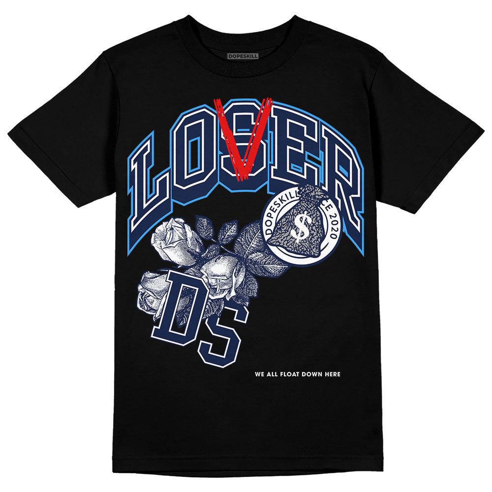 Jordan Spiz’ike Low “White/Obsidian” DopeSkill T-Shirt Loser Lover Graphic Streetwear - Black