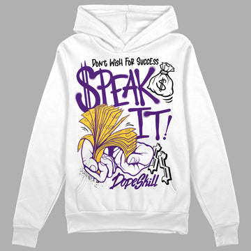 Jordan 12 "Field Purple" DopeSkill Hoodie Sweatshirt Speak It Graphic Streetwear - White