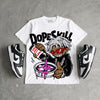 Dunk Panda White Black DopeSkill Oversize Print T-Shirt Pour Up Graphic