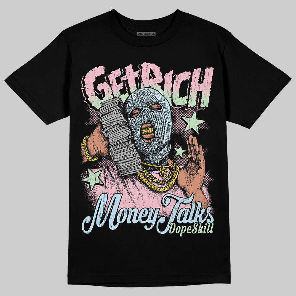 Jordan 4 Retro Valentine's Day (2026) (GS) DopeSkill T-Shirt Get Rich Graphic Streetwear - Black
