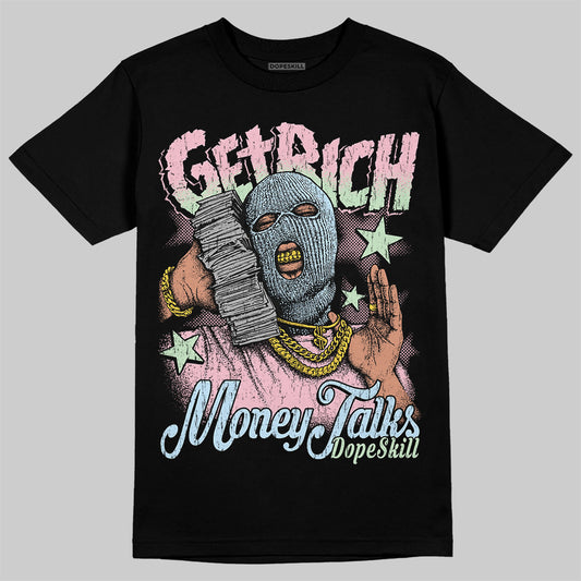 Jordan 4 Retro Valentine's Day (2026) (GS) DopeSkill T-Shirt Get Rich Graphic Streetwear - Black