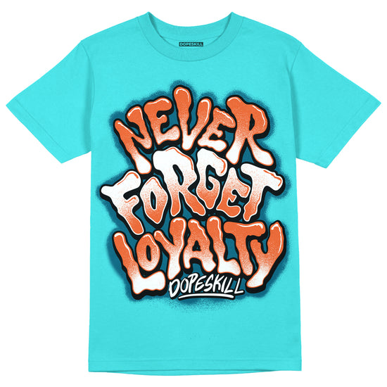 Dunk Low “Miami Dolphins” DopeSkill Tahiti Blue T-shirt Never Forget Loyalty Graphic Streetwear