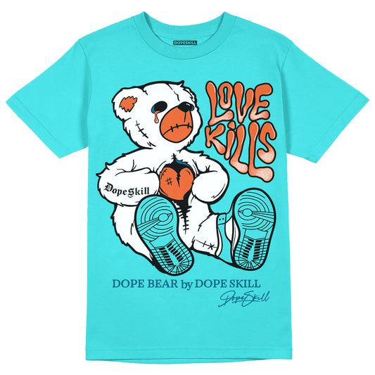 Dunk Low “Miami Dolphins” DopeSkill Tahiti Blue T-shirt Love Kills Graphic Streetwear 