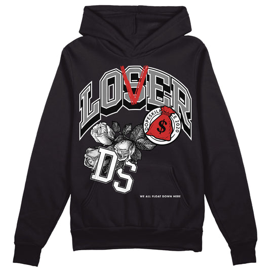 Jordan 1 High OG “Black/White” DopeSkill Hoodie Sweatshirt Loser Lover Graphic Streetwear - Black 