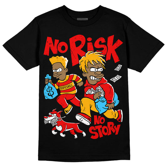 Red Sneakers DopeSkill T-Shirt No Risk No Story Graphic Streetwear - Black