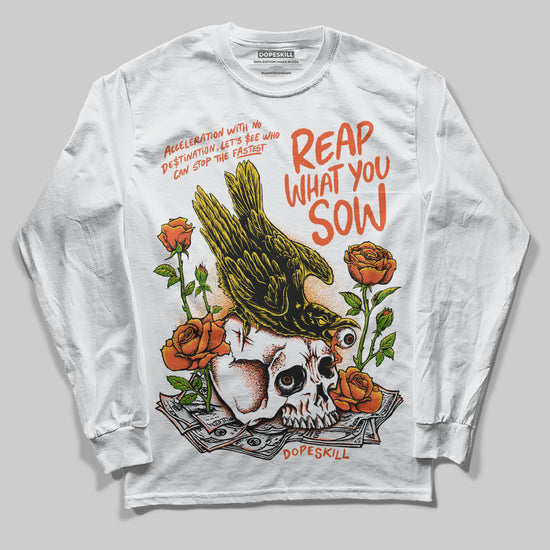 MSCHF Super Normal 2 Orange Milk DopeSkill Long Sleeve T-Shirt Reap What You Sow Graphic Streetwear - White