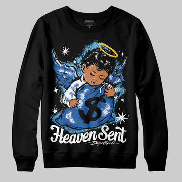 Jordan 12 “Blueberry” DopeSkill Sweatshirt Heaven Sent Graphic Streetwear - Black