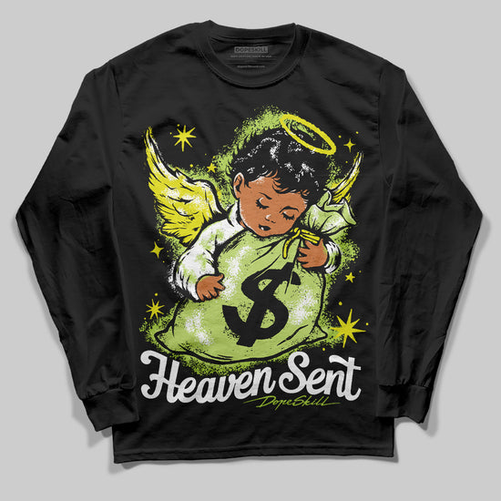 Jordan 13 Retro Bright Cactus DopeSkill Long Sleeve T-Shirt Heaven Sent Graphic Streetwear - Black