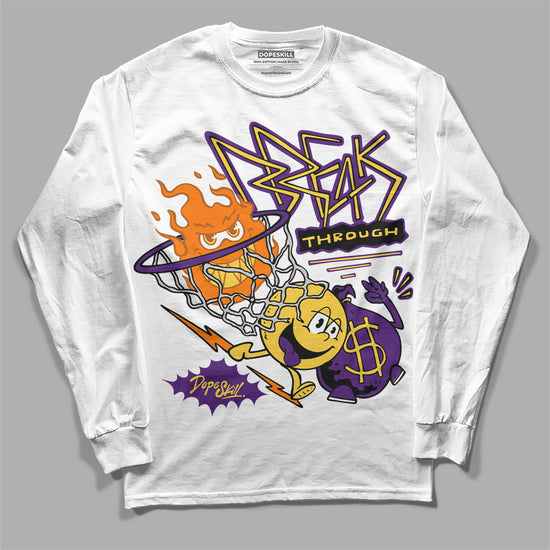 Jordan 12 “Field Purple” DopeSkill Long Sleeve T-Shirt Break Through Graphic Streetwear - White