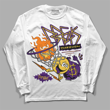 Jordan 12 “Field Purple” DopeSkill Long Sleeve T-Shirt Break Through Graphic Streetwear - White