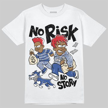 Jordan Spizike Low “Storm Blue” DopeSkill T-Shirt No Risk No Story Graphic Streetwear - White
