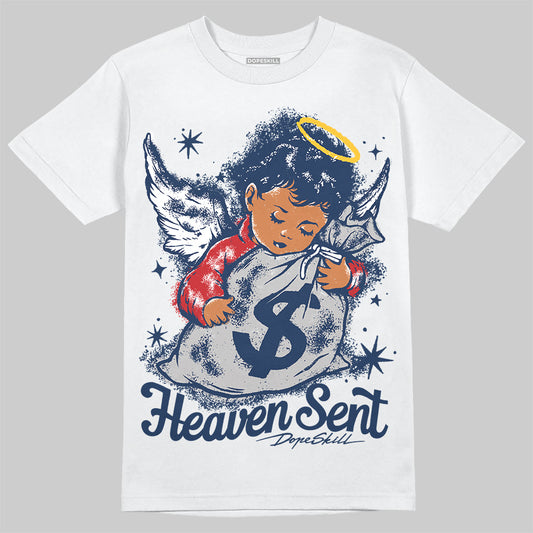 Jordan 4 SB “Summit White/Navy” DopeSkill T-Shirt Heaven Sent Graphic Streetwear - White