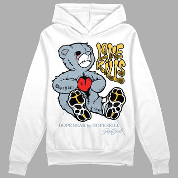 Jordan 13 “Blue Grey” DopeSkill Hoodie Sweatshirt Love Kills Graphic Streetwear - White 