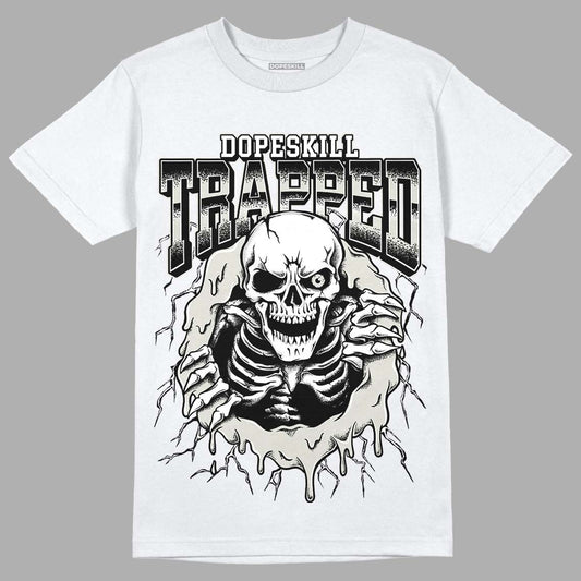 Jordan 4 Military Black DopeSkill T-Shirt Trapped Halloween Graphic Streetwear - White 