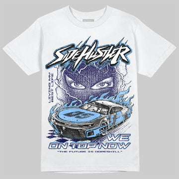 Jordan 6 University Blue DopeSkill T-Shirt New Side Hustler Graphic Streetwear - White