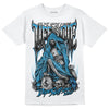 Jordan 4 Retro Military Blue DopeSkill T-Shirt Life or Die Graphic Streetwear - Whit