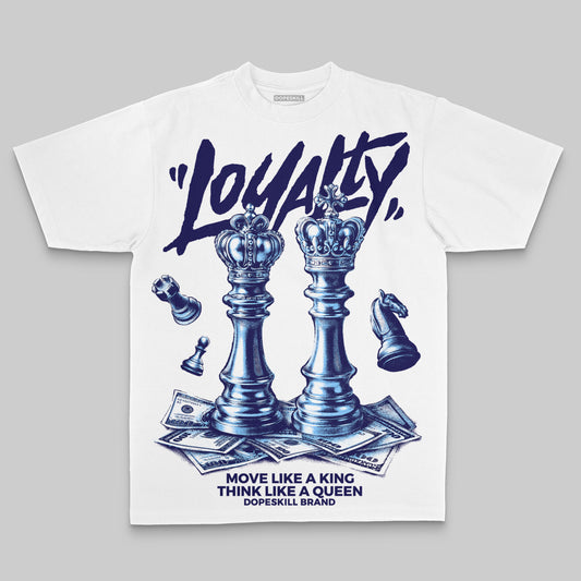 University Blue Sneakers Oversize Print 'Loyalty' DopeSkill Graphic T-shirt Streetwear - White