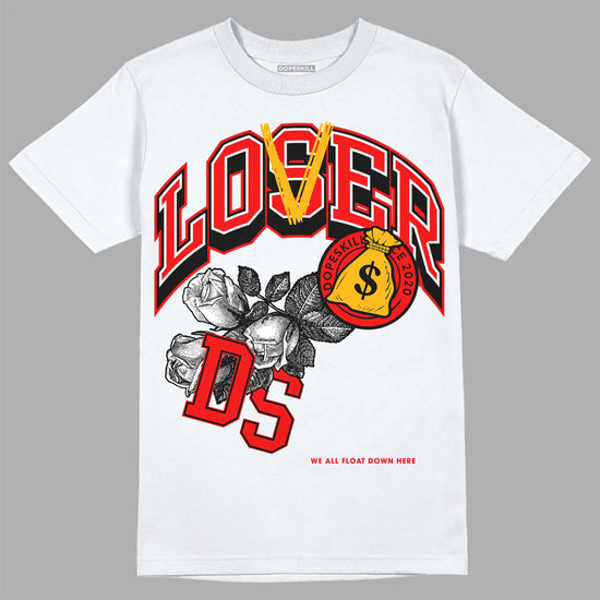 Red Sneakers DopeSkill T-Shirt Loser Lover Graphic Streetwear - WHite