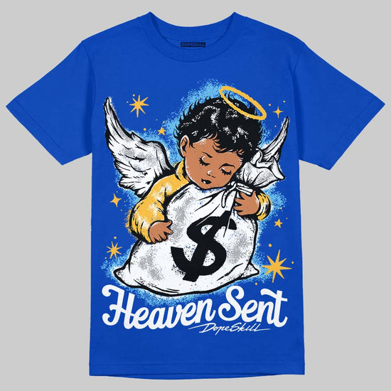 Jordan 12 “Blueberry” DopeSkill Royal T-shirt Heaven Sent Graphic Streetwear