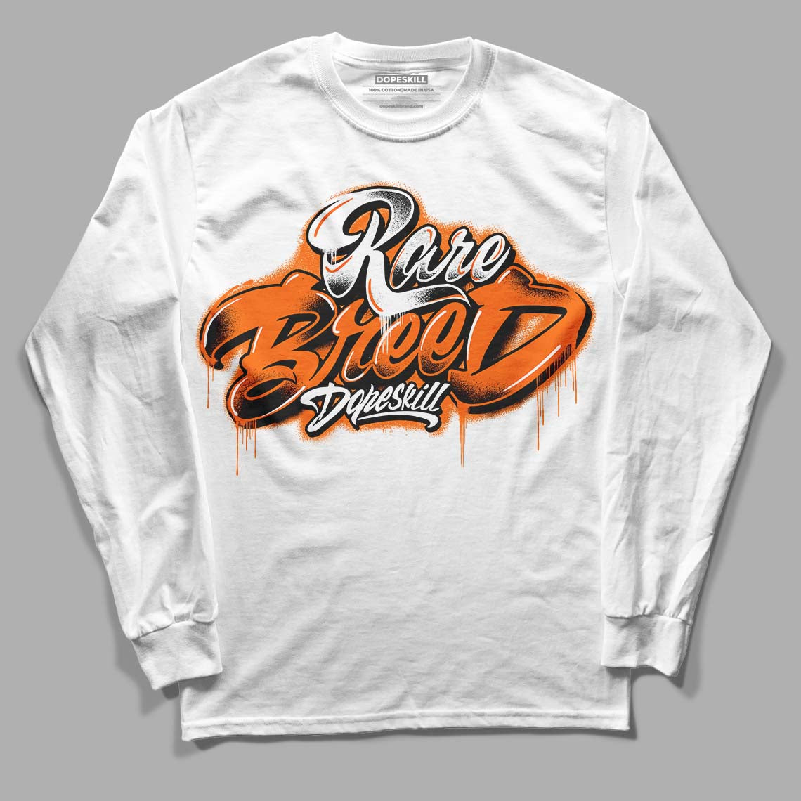 Orange, Black & White Sneakers DopeSkill Long Sleeve T-Shirt Rare Breed Type Graphic Streetwear - White