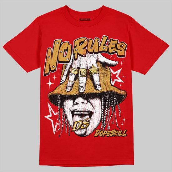 Red Sneakers DopeSkill T-Shirt No Rules Graphic Streetwear - Red