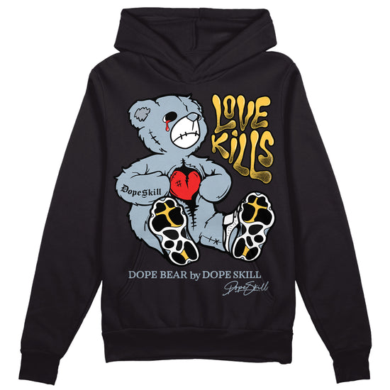 Jordan 13 “Blue Grey” DopeSkill Hoodie Sweatshirt Love Kills Graphic Streetwear - Black