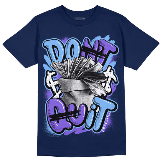 Jordan 5 SE “Georgetown” DopeSkill Midnight Navy T-Shirt Don't Quit Graphic Streetwear