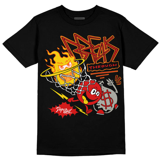 Jordan 3 Retro Fire Red DopeSkill T-Shirt Break Through Graphic Streetwear - Black