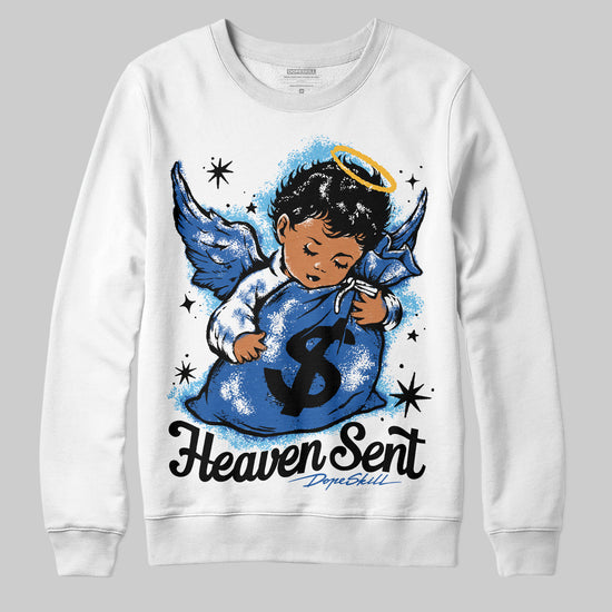 Jordan 12 “Blueberry” DopeSkill Sweatshirt Heaven Sent Graphic Streetwear - White