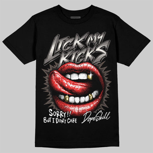 Jordan 4 Retro Cave Stone DopeSkill T-Shirt Lick My Kicks Graphic Streetwear - Black