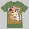 Jordan 5 Olive DopeSkill T-Shirt Real Ones Angel Graphic Streetwear - Military Green