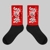 Red Cement 4S DopeSkill Sublimated Socks Hustle Graphic