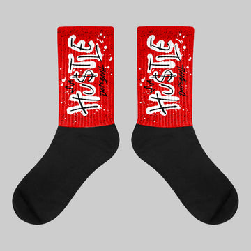 Red Cement 4S DopeSkill Sublimated Socks Hustle Graphic