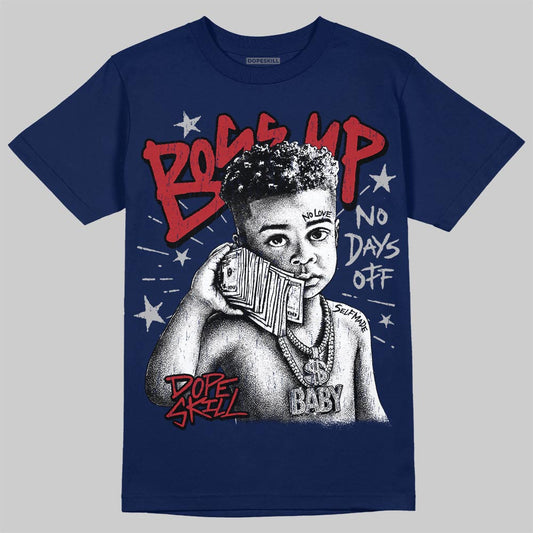 Jordan 12 French Blue DopeSkill T-Shirt Boss Up Graphic Streetwear - navy