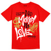 Red Sneakers DopeSkill Red T-Shirt No Money No Love Typo Graphic Streetwear