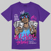 Purple Sneakers DopeSkill T-Shirt All Hustle No Luck Graphic Streetwear - Purple 
