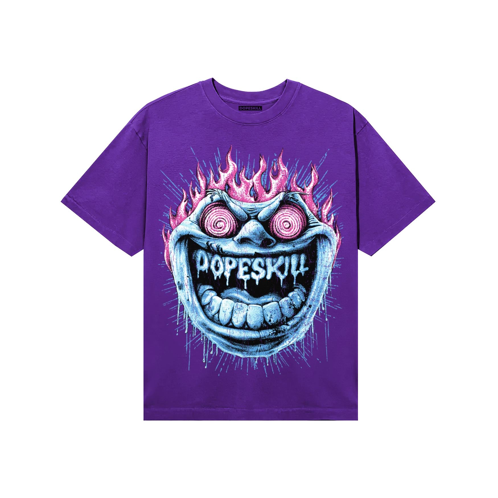 PURPLE Sneakers DopeSkill T-Shirt Hellfire Graphic Streetwear - Purple 
