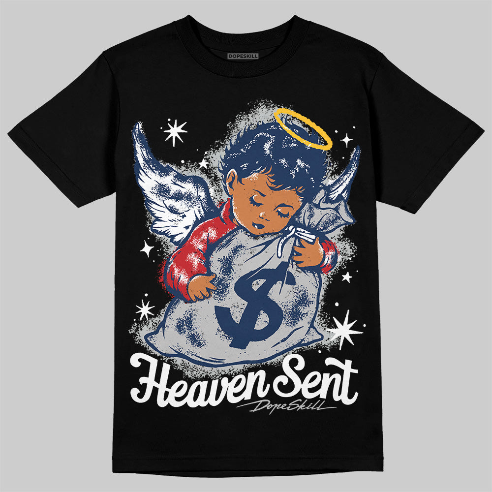 Jordan 4 SB “Summit White/Navy” DopeSkill T-Shirt Heaven Sent Graphic Streetwear - Black