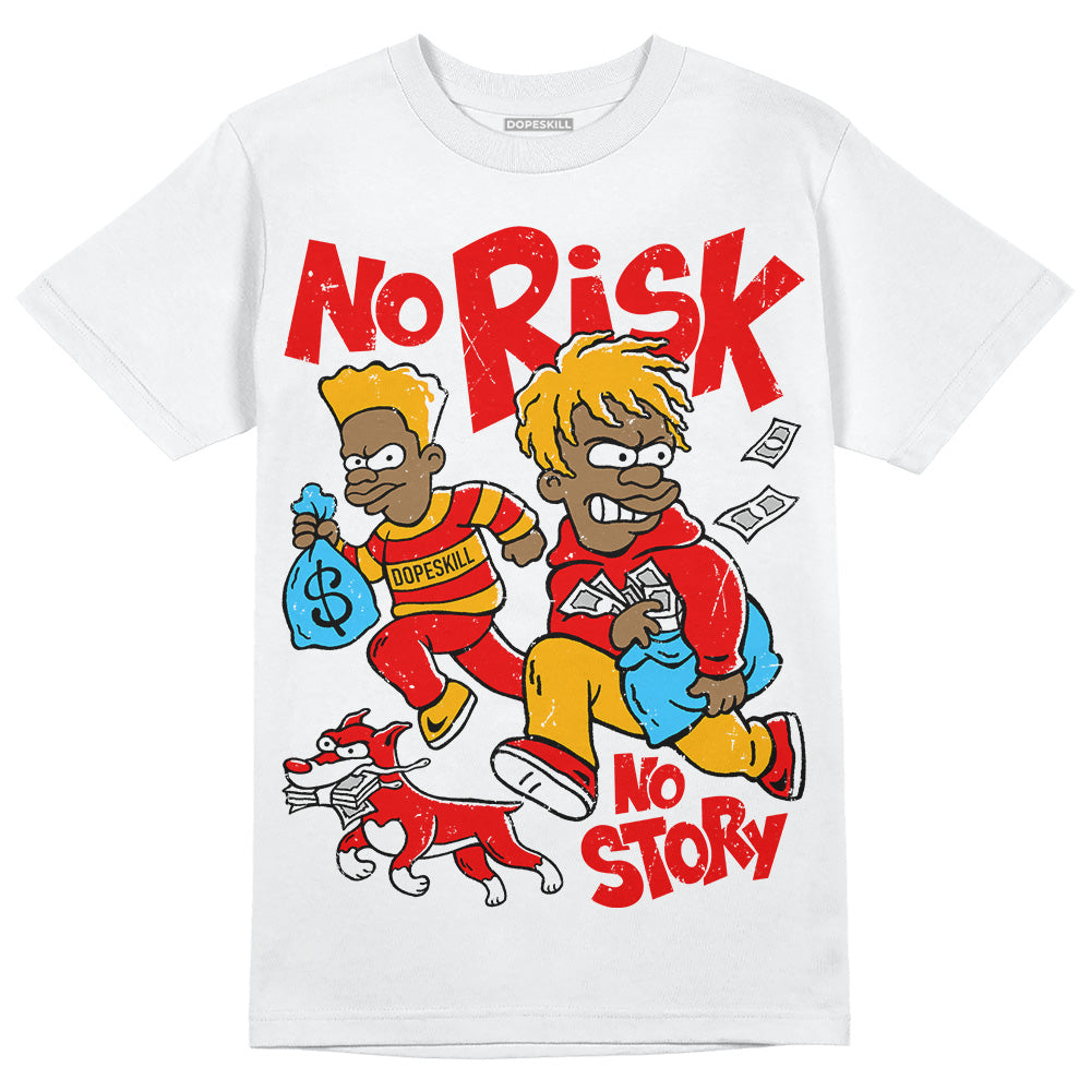 Red Sneakers DopeSkill T-Shirt No Risk No Story Graphic Streetwear - White