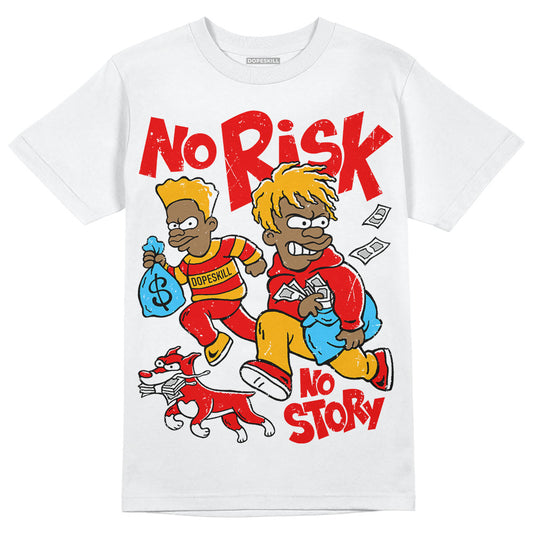 Red Sneakers DopeSkill T-Shirt No Risk No Story Graphic Streetwear - White