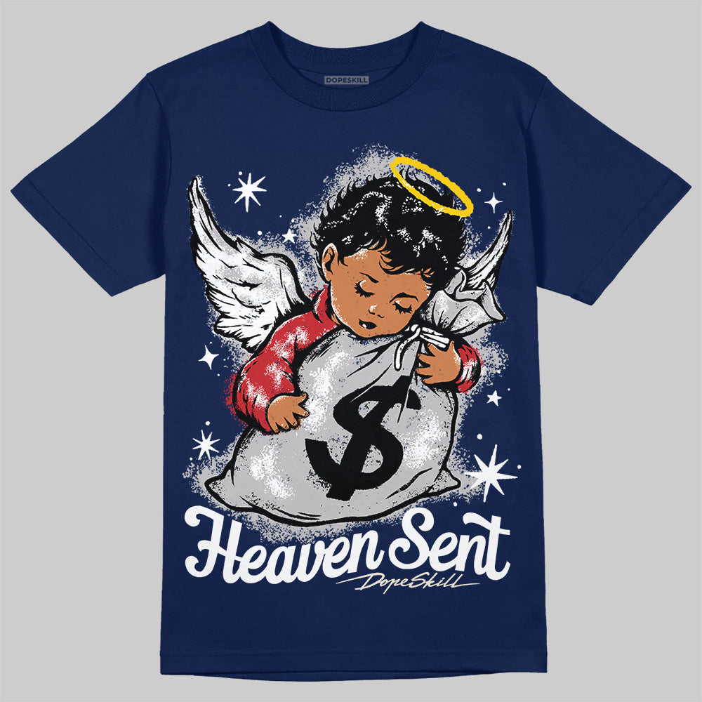 Jordan 4 SB “Summit White/Navy” DopeSkill T-Shirt Heaven Sent Graphic Streetwear - Navy