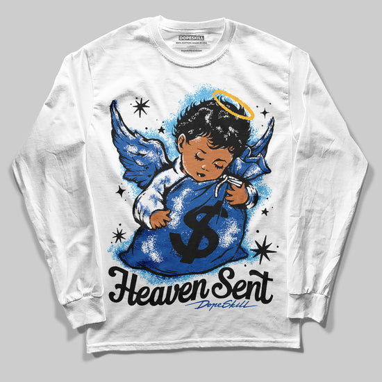 Jordan 12 “Blueberry” DopeSkill Long Sleeve T-Shirt Heaven Sent Graphic Streetwear - White