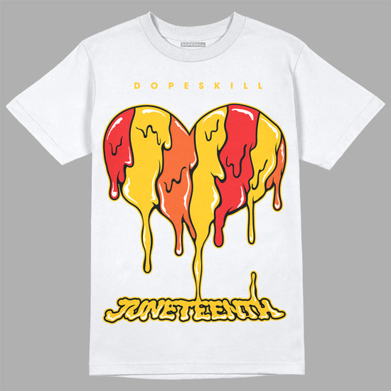 Yellow Sneakers DopeSkill T-Shirt Juneteenth Heart Graphic Streetwear - White