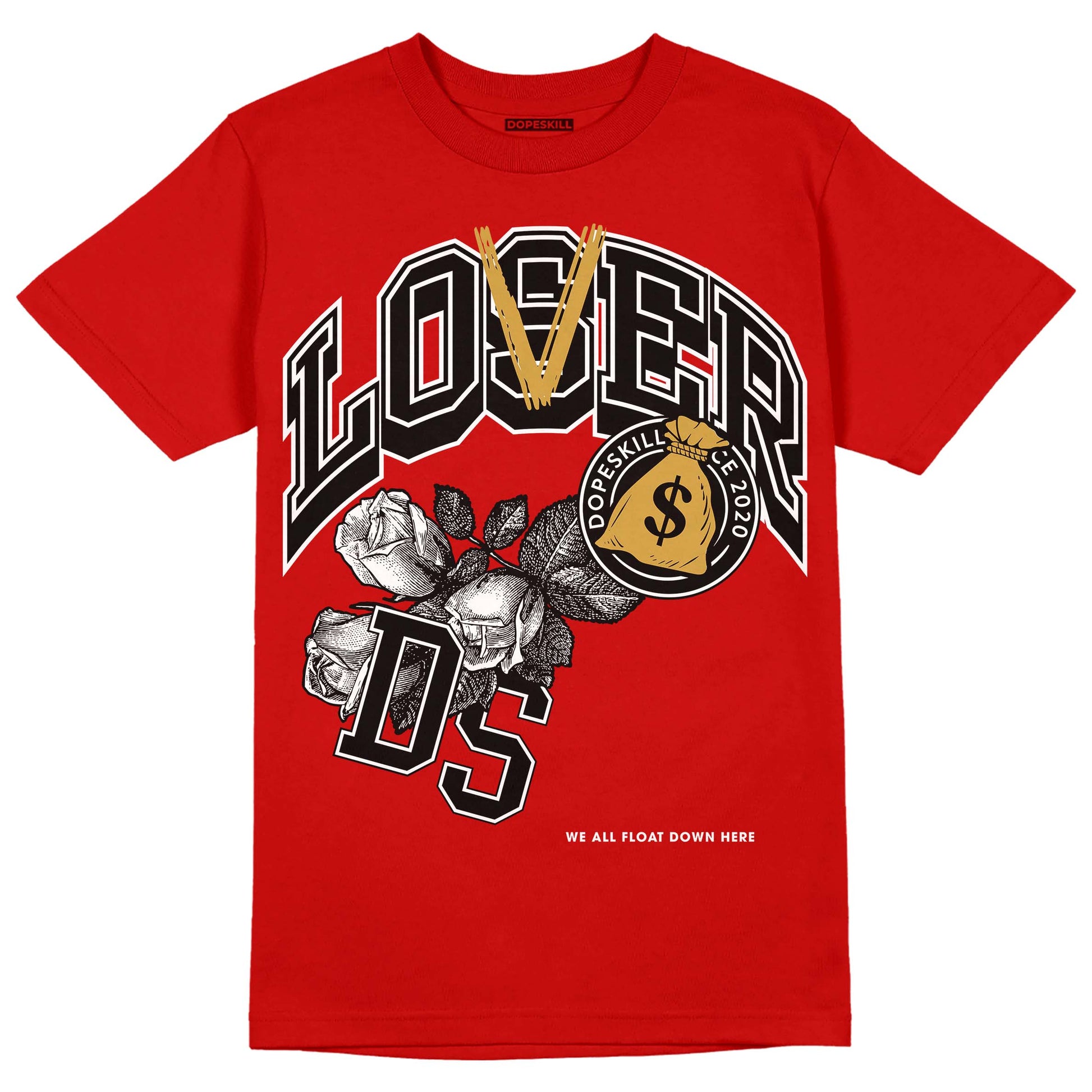 Red Sneakers DopeSkill Red T-shirt Loser Lover Graphic Streetwear