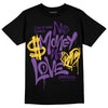 Jordan 12 “Field Purple” DopeSkill T-Shirt No Money No Love Typo Graphic Streetwear - Black