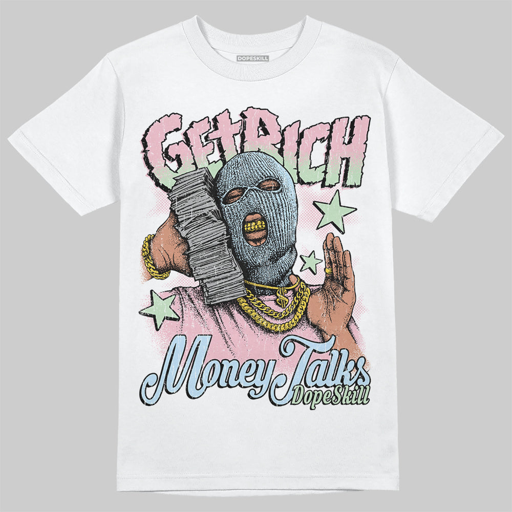 Jordan 4 Retro Valentine's Day (2026) (GS) DopeSkill T-Shirt Get Rich Graphic Streetwear - White 